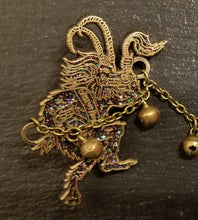 Load image into Gallery viewer, Dancing Krampus in black with rainbow glitter
